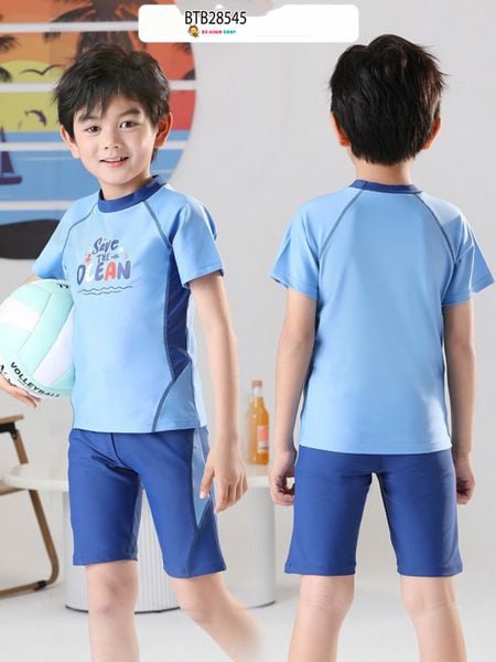 Set bơi tay ngắn bé trai dễ thương cho bé trai BTB28543