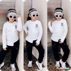 [XẢ KHO] Bộ dài tay lệch tà NY dễ thương cho bé trai BTB21161