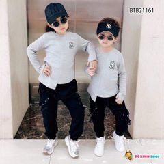 [XẢ KHO] Bộ dài tay lệch tà NY dễ thương cho bé trai BTB21161