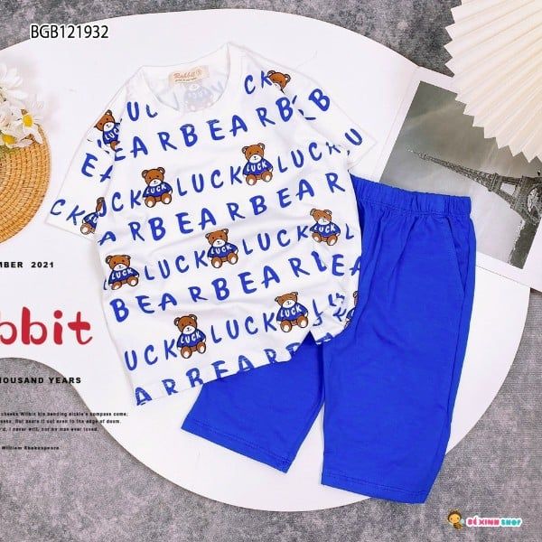 Bộ lửng in gấu BEAR LUCK dễ thương cho bé gái BGB121932