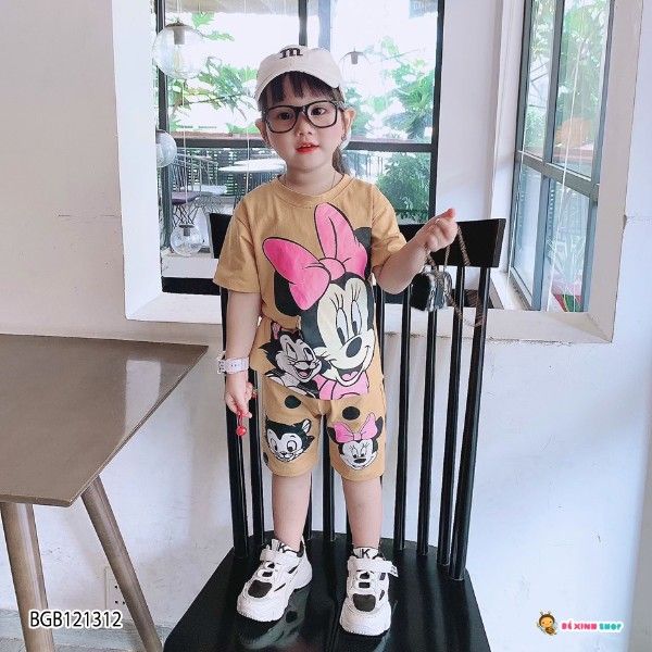 Bộ lửng Mickey chấm bi dễ thương cho bé gái BGB121312
