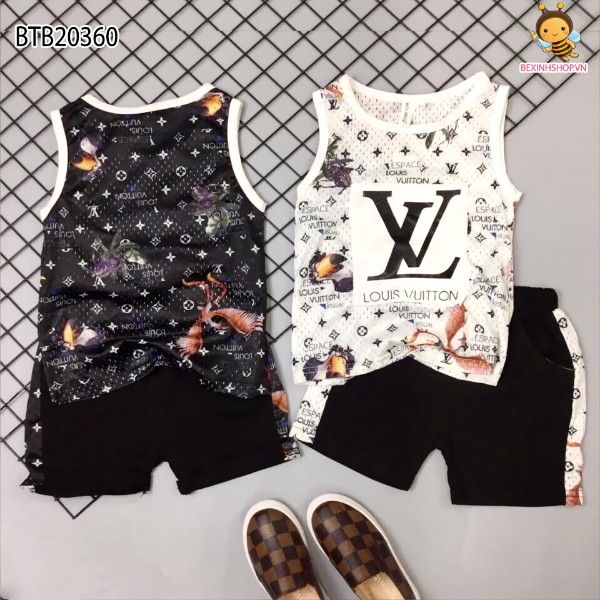 [XẢ KHO] Bộ sát nách thun lưới LV dễ thương cho bé trai BTB20359
