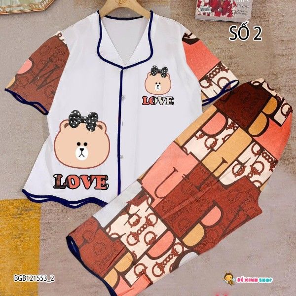 [XẢ KHO] Bộ pijama lụa họa tiết dễ thương cho bé gái BGB121553
