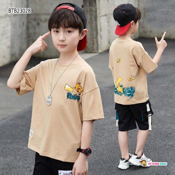 [XẢ KHO] Bộ thun Pokemon dễ thương cho bé trai BTB23026