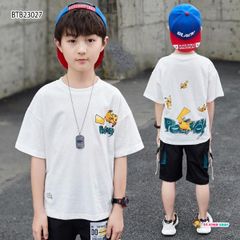 [XẢ KHO] Bộ thun Pokemon dễ thương cho bé trai BTB23026