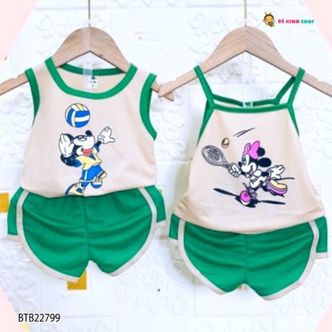 [XẢ KHO] Bộ sát nách trai gái Mickey dễ thương cho bé BTB22798