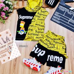 [XẢ KHO] Bộ thun in chữ SUPERIME dễ thương cho bé trai BTB24520