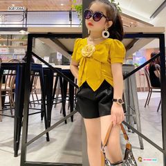 [XẢ KHO] Set áo nơ to quần sort dễ thương cho bé gái BGB120641