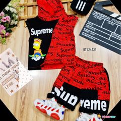 [XẢ KHO] Bộ thun in chữ SUPERIME dễ thương cho bé trai BTB24520
