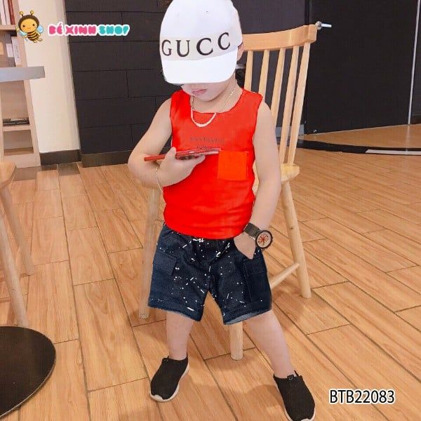 [XẢ KHO] Bộ thun khủng long quần giả jeans dễ thương cho bé trai BTB22081