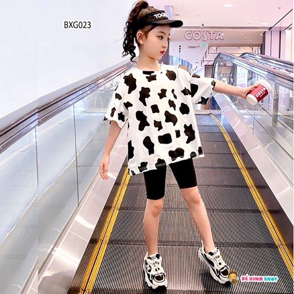 Bộ quần áo bé gái Bò Sữa quần legging BXG024