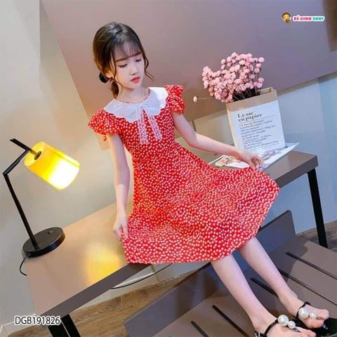 [XẢ KHO] Đầm bi cổ sen DGB191826