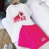 Set áo gấu BEAR quần sort dễ thương cho Mẹ & bé gái BXG475