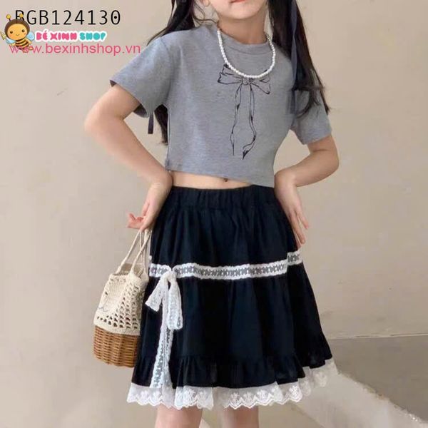 Chân váy phối ren thắt nơ dễ thương cho bé gái BGB124130