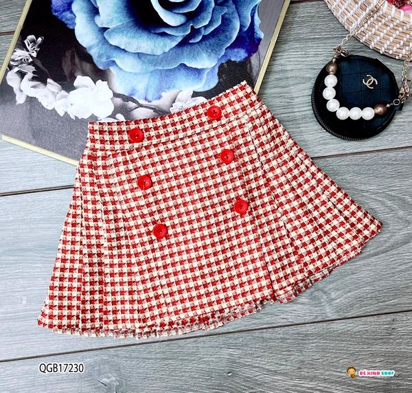 Chân váy nút kiểu dễ thương cho bé gái QGB17229