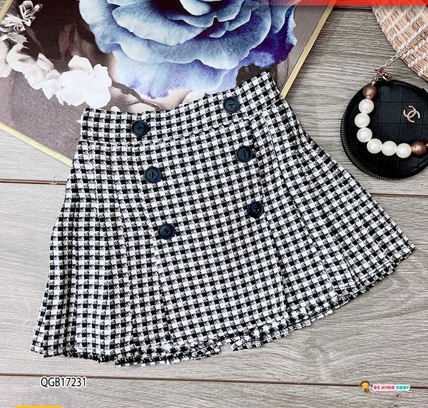 Chân váy nút kiểu dễ thương cho bé gái QGB17229