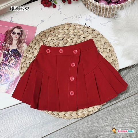 [XẢ KHO] Chân váy xếp ly phối nút dễ thương cho bé gái QGB17280