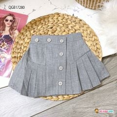 [XẢ KHO] Chân váy xếp ly phối nút dễ thương cho bé gái QGB17280