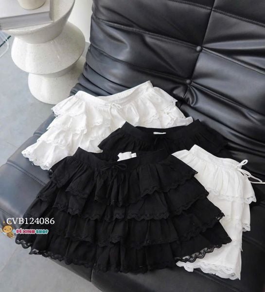 Chân váy bé gái ren tầng dễ thương cho bé gái CVB124086
