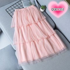 Chân váy voan tầng dễ thương cho bé gái mix đồ QGB17352
