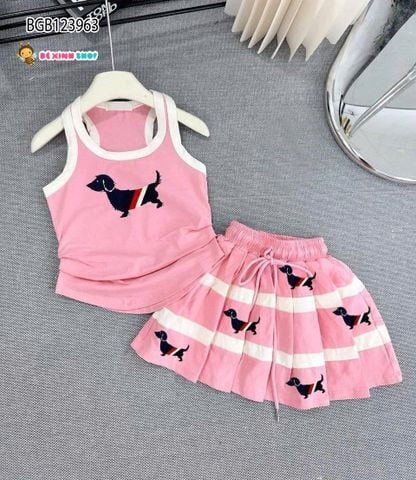 Set áo sát nách váy in cún dễ thương cho bé gái BGB123962