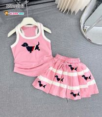 Set áo sát nách váy in cún dễ thương cho bé gái BGB123962