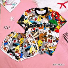 Bộ thun 3D hoạt hình cho bé gái BGB119828