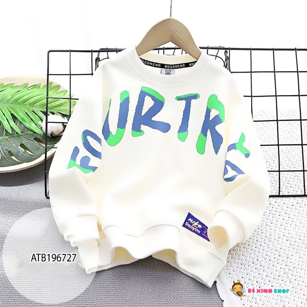 Áo DÀI TAY phối chữ nổi URT dễ thương cho bé trai ATB196726