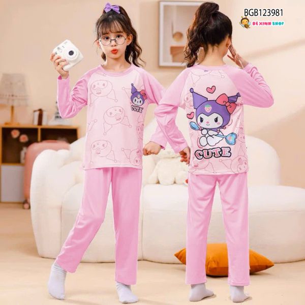 Set dài tay Win hoạ tiết dễ thương cho bé gái BGB123980