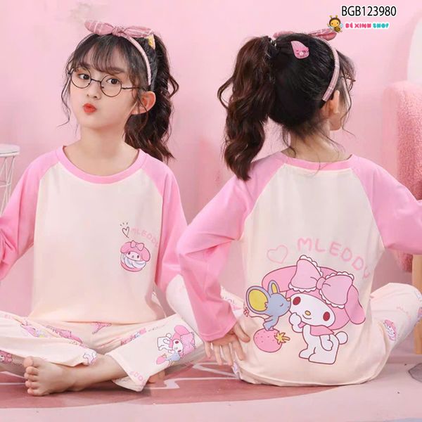 Set dài tay Win hoạ tiết dễ thương cho bé gái BGB123980