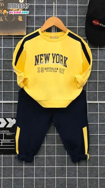 Set dài tay phối màu New York 19 97 dễ thương cho bé trai BTB28546