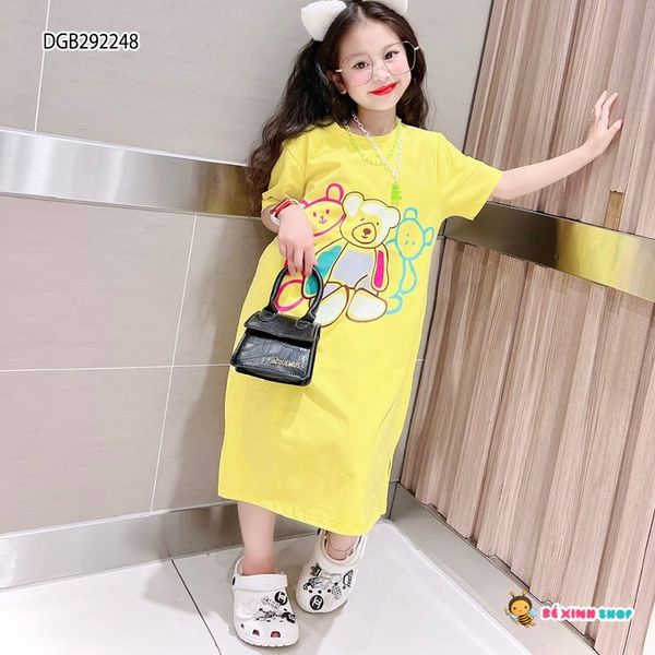 [XẢ KHO] ĐẦM THUN IN GẤU dễ thương cho bé gái DGB292247