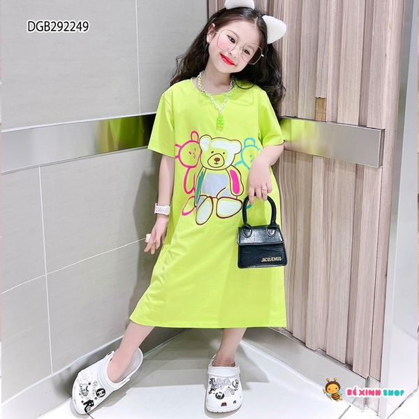 [XẢ KHO] ĐẦM THUN IN GẤU dễ thương cho bé gái DGB292247