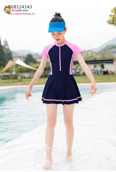 Đầm  bơi tiểu  thư QCCC có lót ngực size đại cồ (25 - 52 kg) dễ thương cho bé gái BGB124142