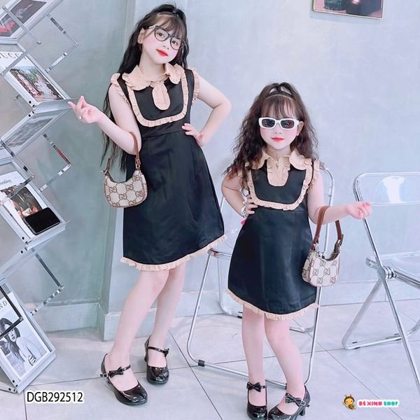[XẢ KHO] Đầm cổ sơ mi chạy bèo dễ thương cho bé gái DGB292510