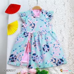 [XẢ KHO] Đầm cổ tàu hoa đào xẻ tà dễ thương cho bé gái Lễ Tết DGB292516