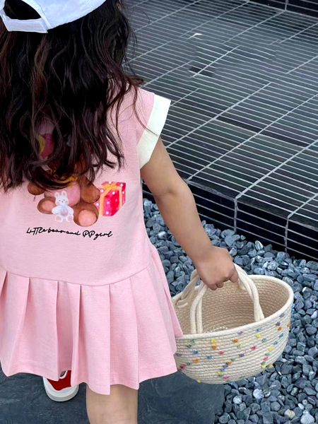 Đầm xếp ly cổ trụ in gấu dễ thương cho bé gái BGB123914