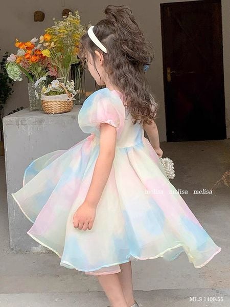 [XẢ KHO] Đầm công chúa loang tim cầu vồng dễ thương cho bé gái đi tiệc, đi chơi DGB292633