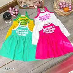 Đầm dây in chữ Paris dễ thương cho bé gái DGB292552