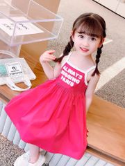 Đầm dây in chữ Paris dễ thương cho bé gái DGB292552