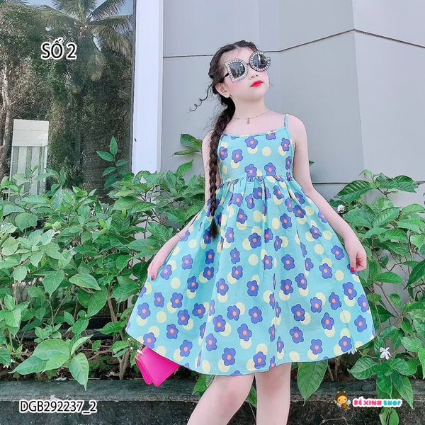 Đầm dây họa tiết hoa dễ thương cho bé gái DGB292237