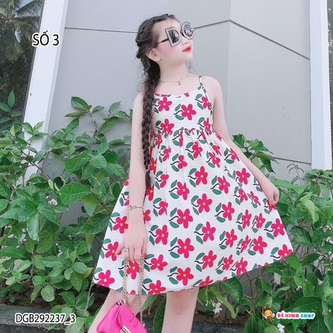 Đầm dây họa tiết hoa dễ thương cho bé gái DGB292237