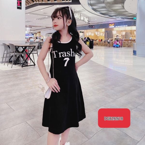 [XẢ KHO] Đầm dây phối viền Trashe dễ thương cho bé gái DGB292618