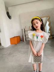 [XẢ KHO] Đầm kate đính bông dễ thương cho bé gái DGB292473