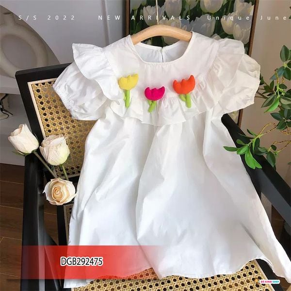 [XẢ KHO] Đầm kate đính bông dễ thương cho bé gái DGB292473