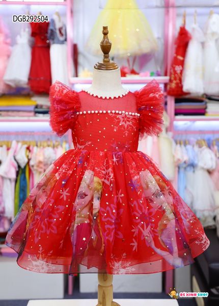 Đầm công chúa Elsa dễ thương cho bé gái dịp Noel Tết DGB292504