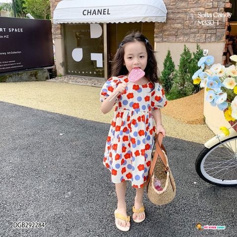 Đầm hoa tiểu thư hở lưng dễ thương cho bé gái DGB292284