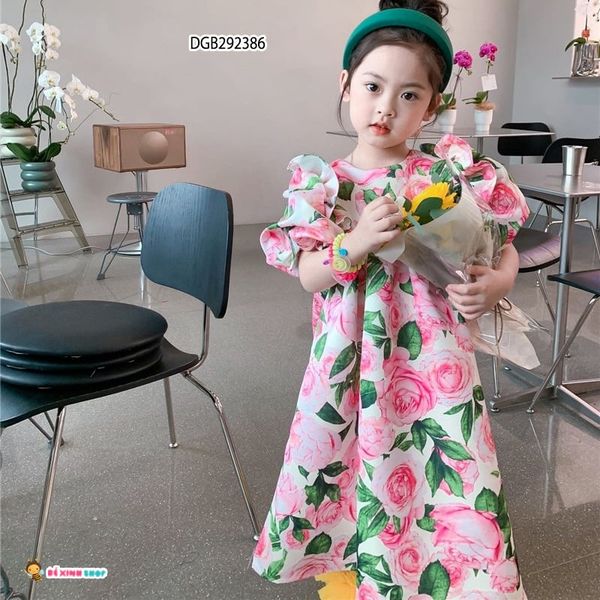 Đầm hoa hồng dễ thương cho bé gái DGB292386
