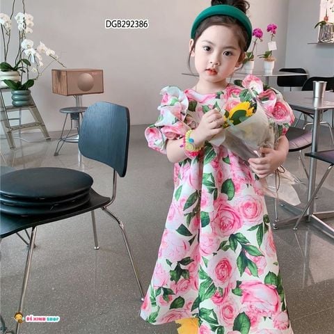 [XẢ KHO] Đầm hoa hồng dễ thương cho bé gái DGB292386