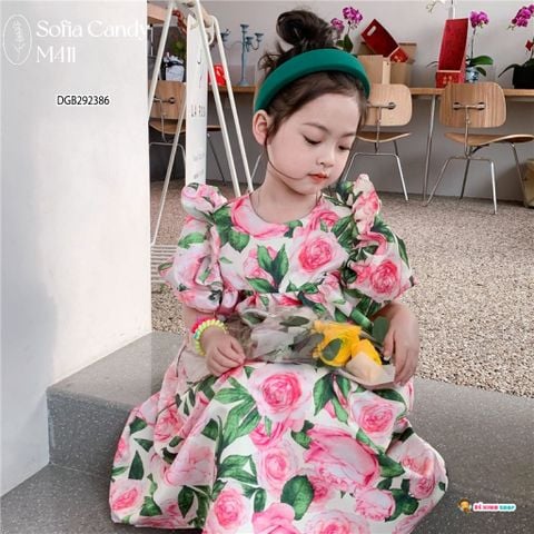 [XẢ KHO] Đầm hoa hồng dễ thương cho bé gái DGB292386